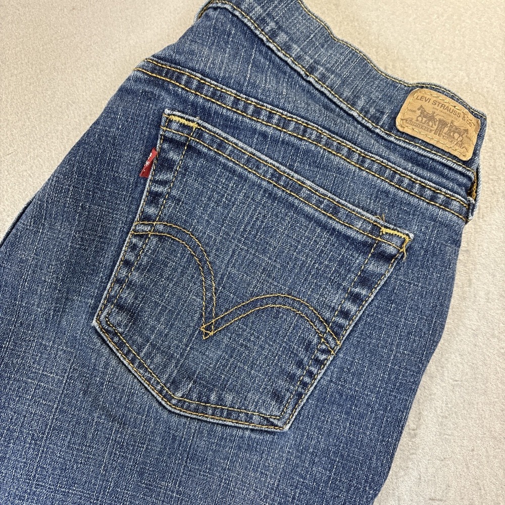 Levi Strauss Co 505 Womens Mid Rise Straight Leg Jeans Blue Denim Size‎ 12 Y2K